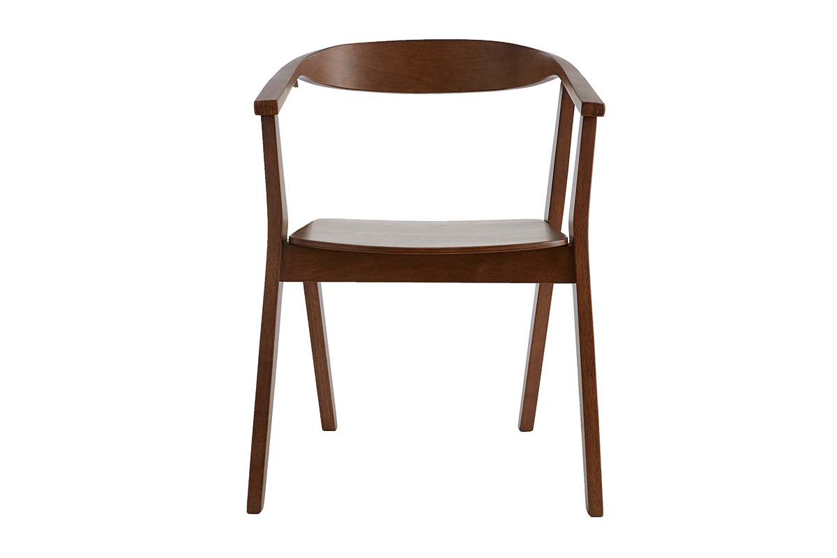 Chaises scandinaves en bois fonc (lot de 2) BAHIA