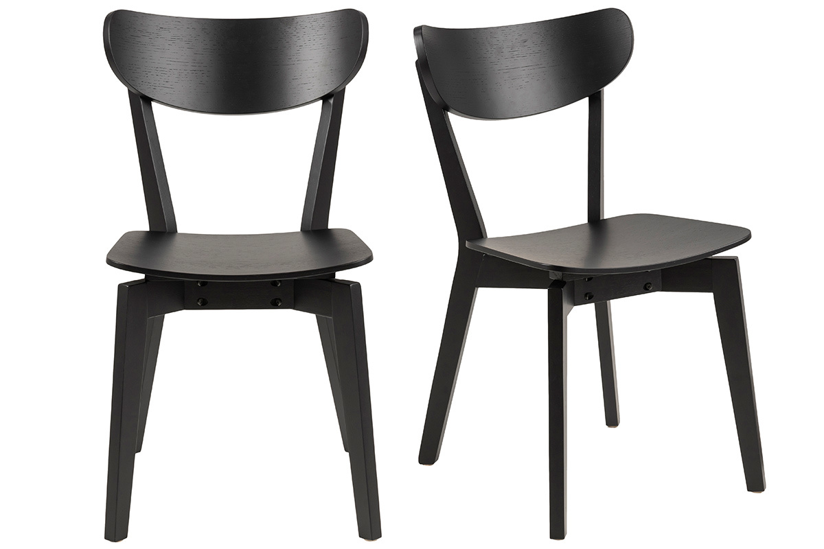 Chaises scandinaves en bois noir (lot de 2) BAKI