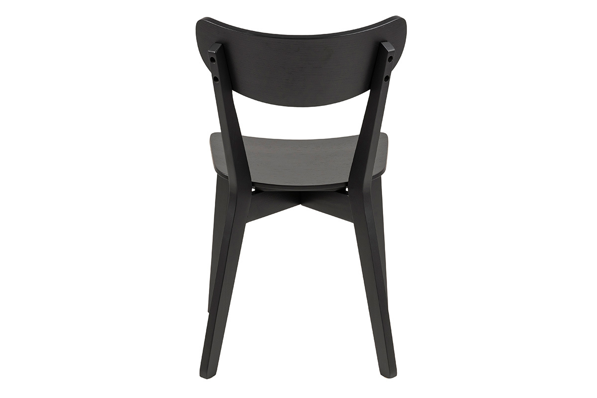 Chaises scandinaves en bois noir (lot de 2) BAKI