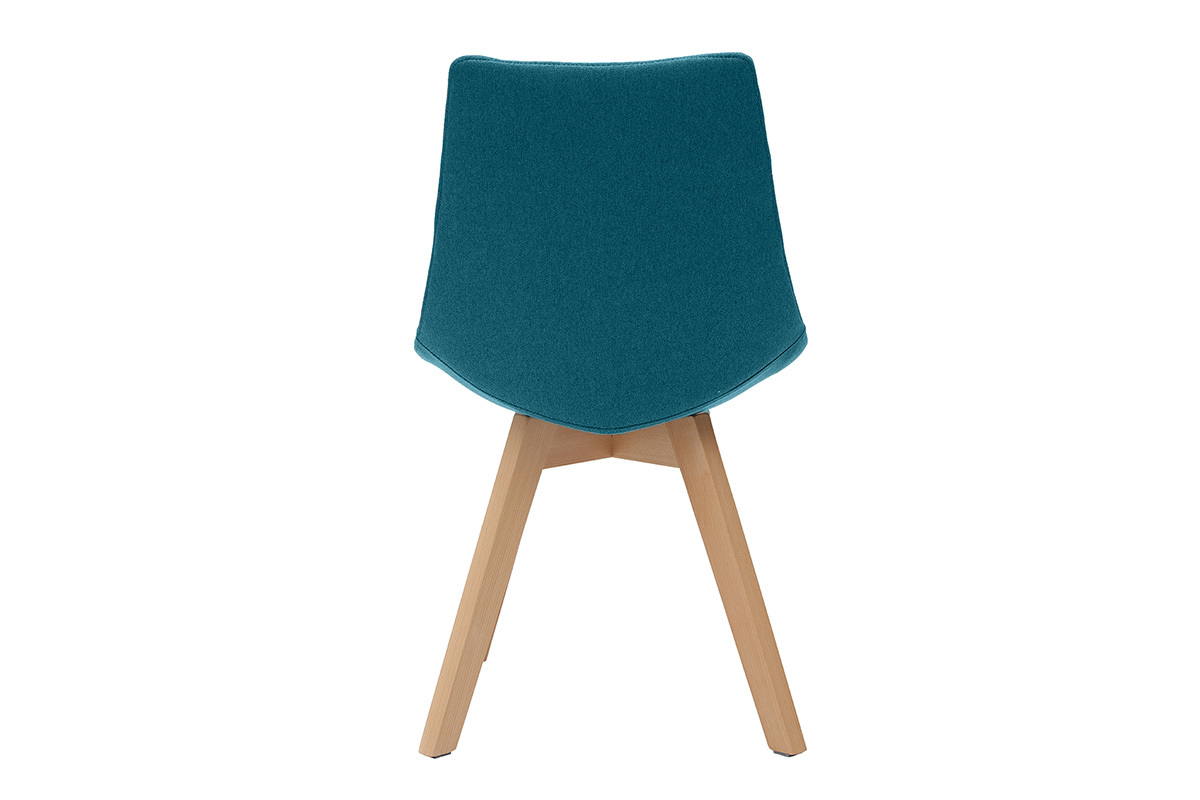 Chaises scandinaves en tissu bleu canard et bois clair (lot de 2) MATILDE