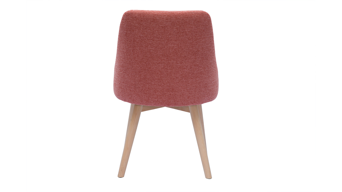 Chaises scandinaves en tissu effet velours textur terracotta et bois clair (lot de 2) HIGGINS