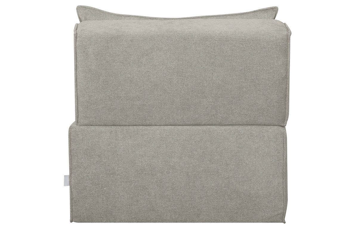 Chauffeuse 1 place convertible en tissu effet velours taupe VICTOR