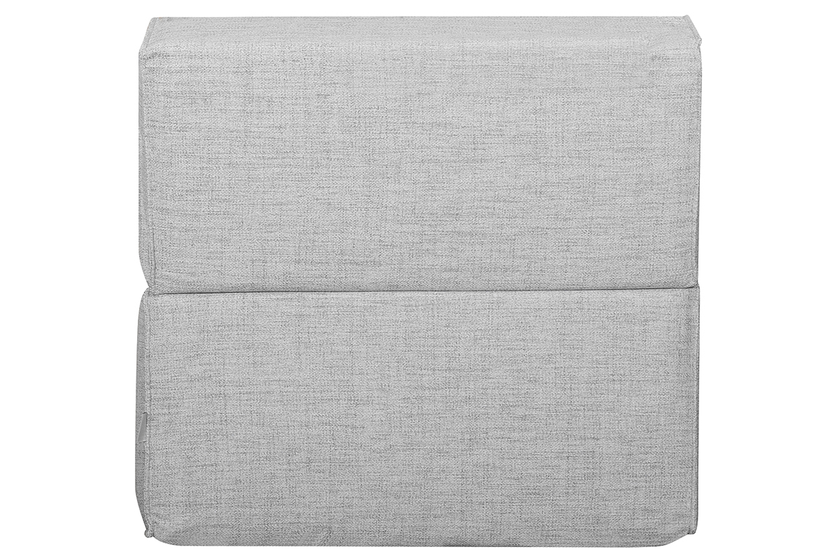 Chauffeuse 1 place convertible en tissu gris clair VICTOR