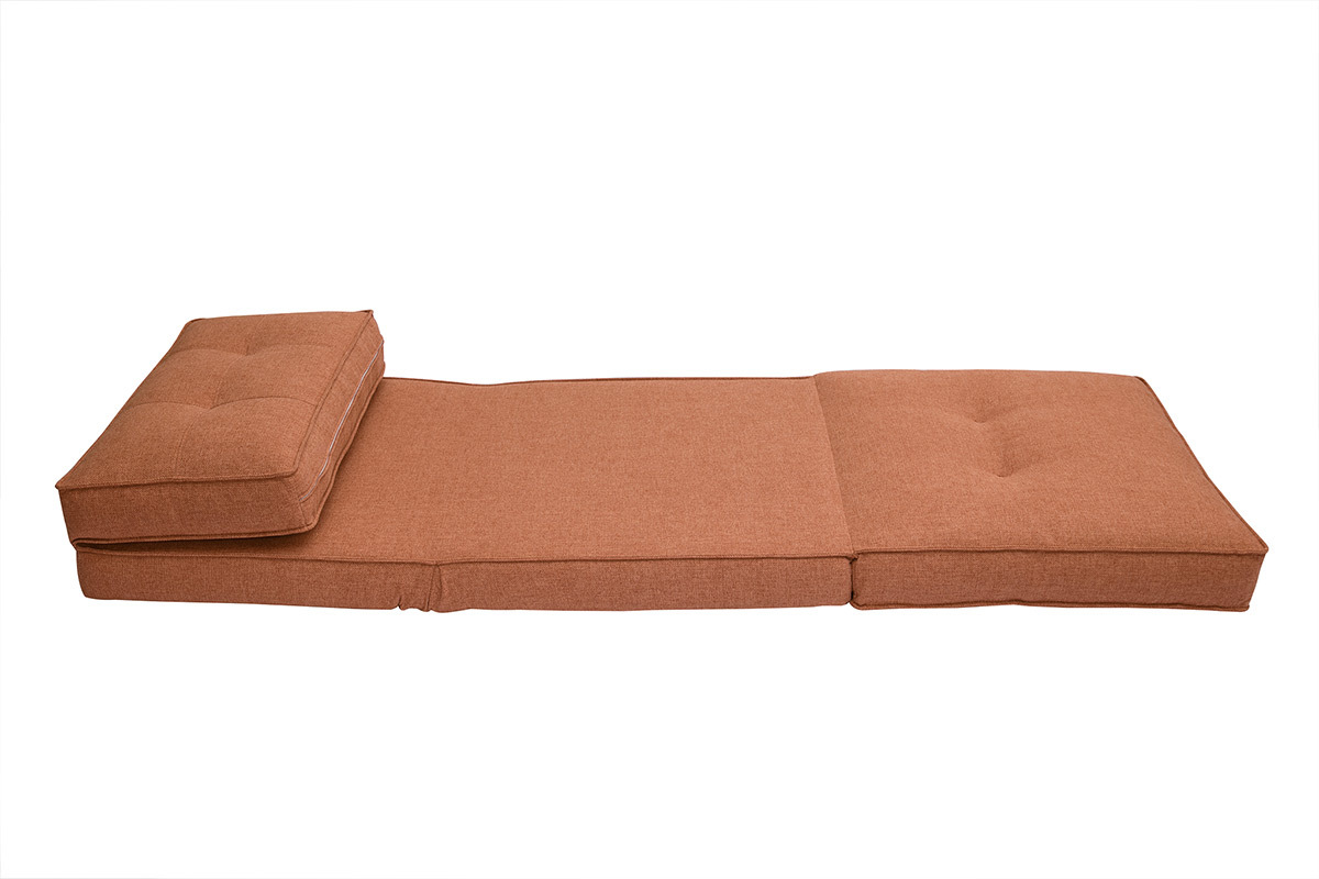 Chauffeuse 1 place convertible en tissu terracotta SALLY