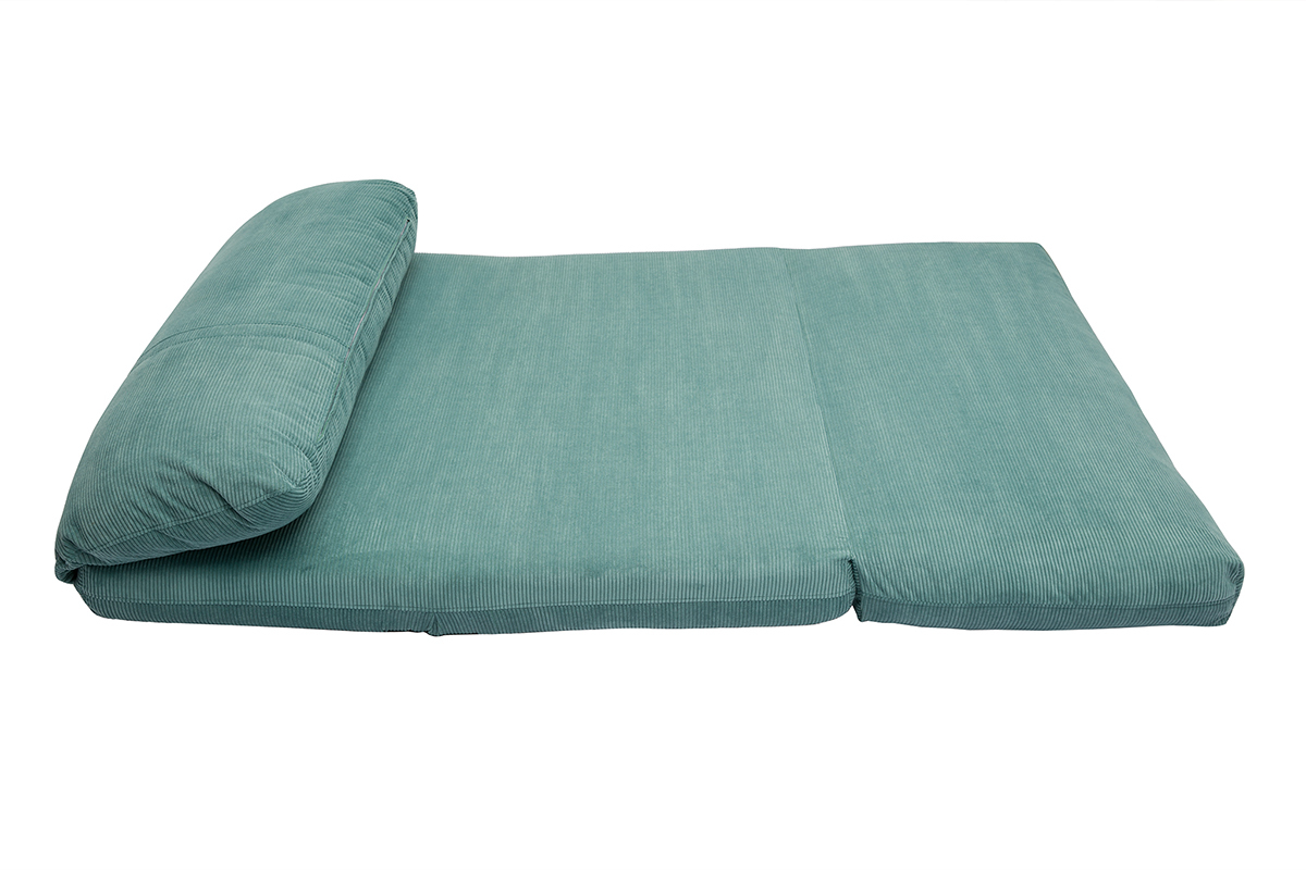 Chauffeuse convertible 2 places en tissu velours ctel vert cladon SPENCER