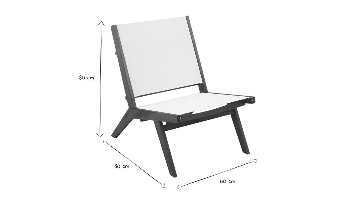 Fauteuil lounge de jardin en bois massif MALIBU