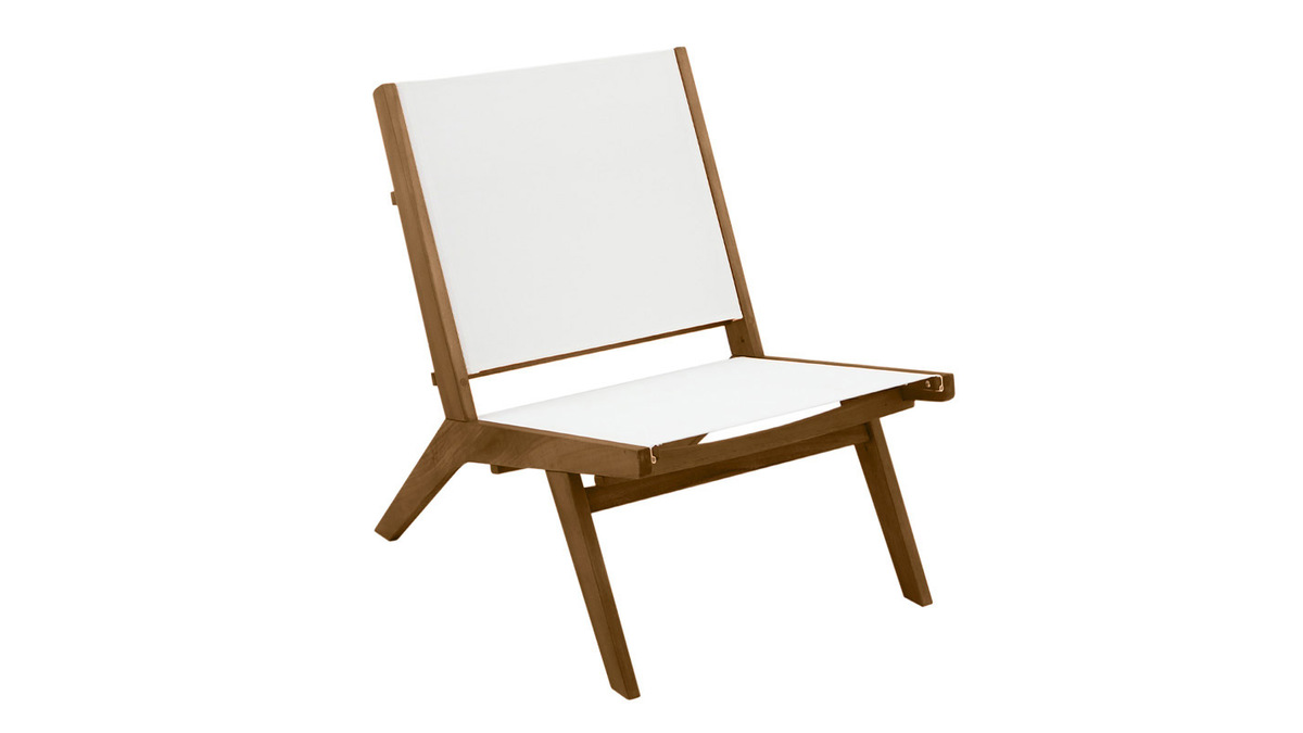 Fauteuil lounge de jardin en bois massif MALIBU