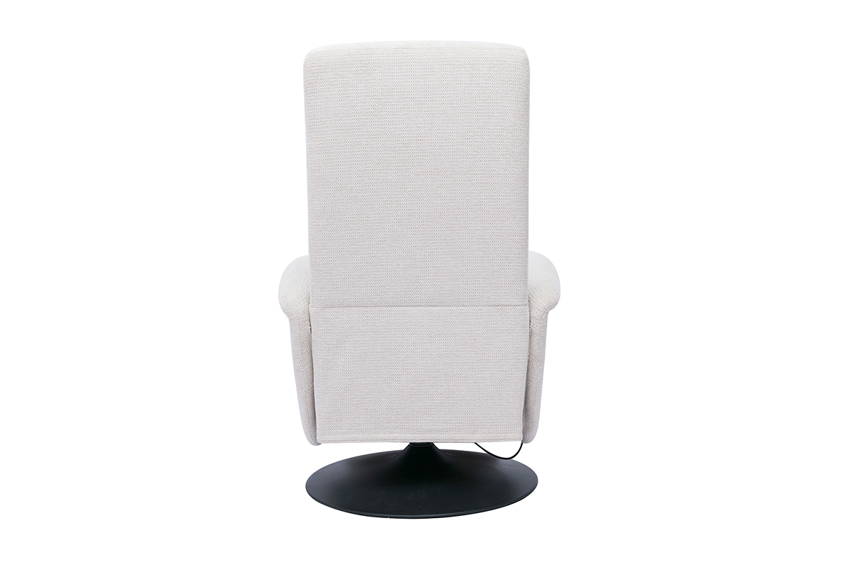 Fauteuil pivotant relax manuel en tissu chenille beige NELSON