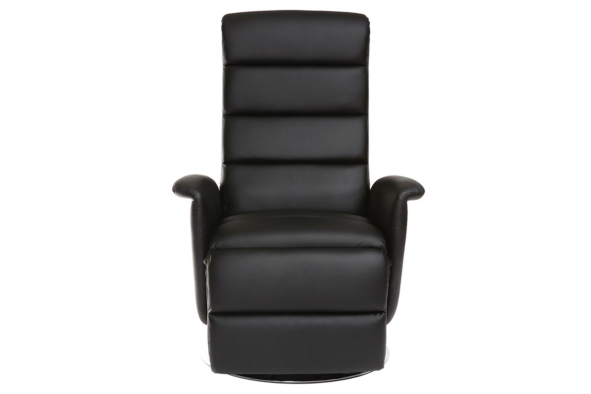 Fauteuil relax manuel noir NELSON