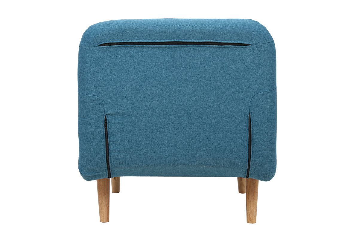 Fauteuil scandinave convertible en tissu bleu canard AMIKO