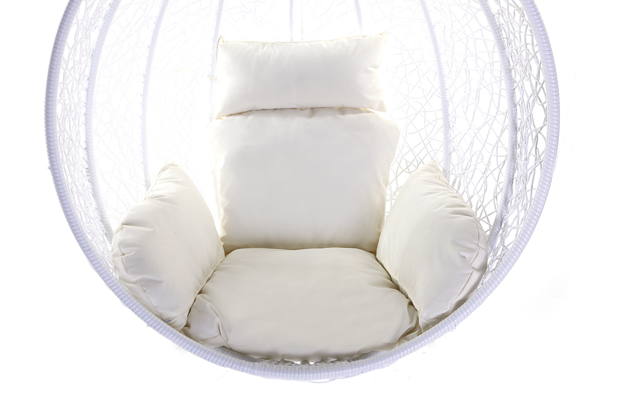 Fauteuil suspendu blanc  sur pied en rsine et mtal MOJO