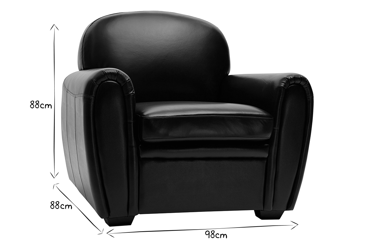 Fauteuil vintage cuir marron CLUB