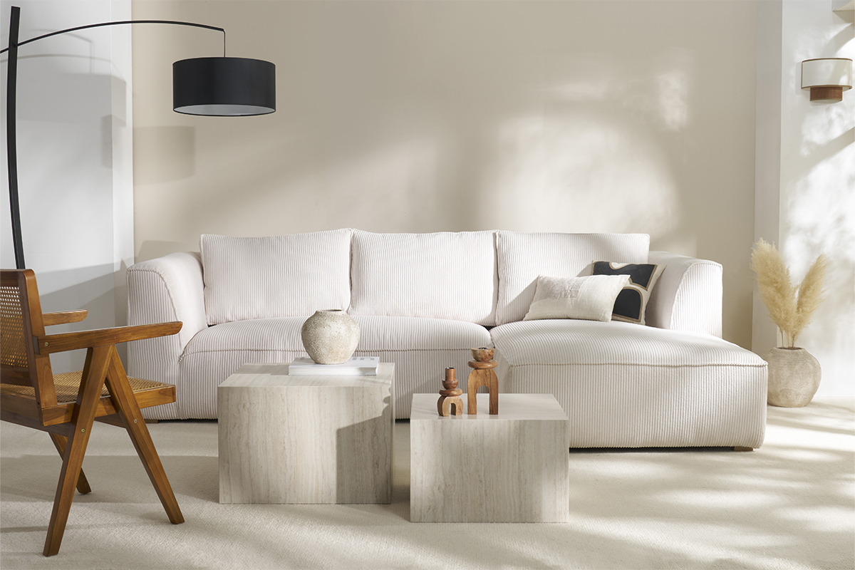 Lampadaire arc design noir avec abat-jour en coton et mtal L200 cm ESCAPE