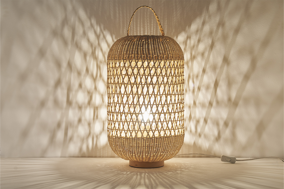 Lampe de sol en rotin naturel H63 cm MOOREA