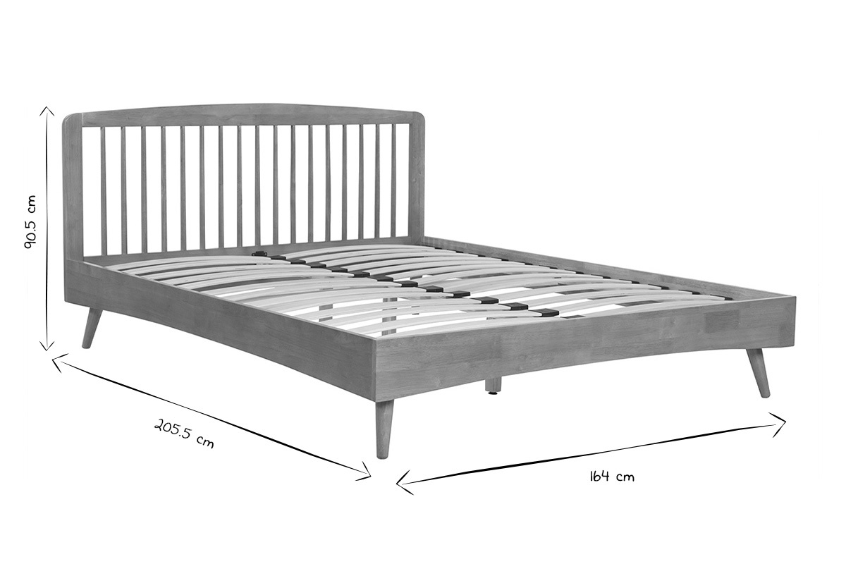 Lit 2 places 160x200 en bois TERRY