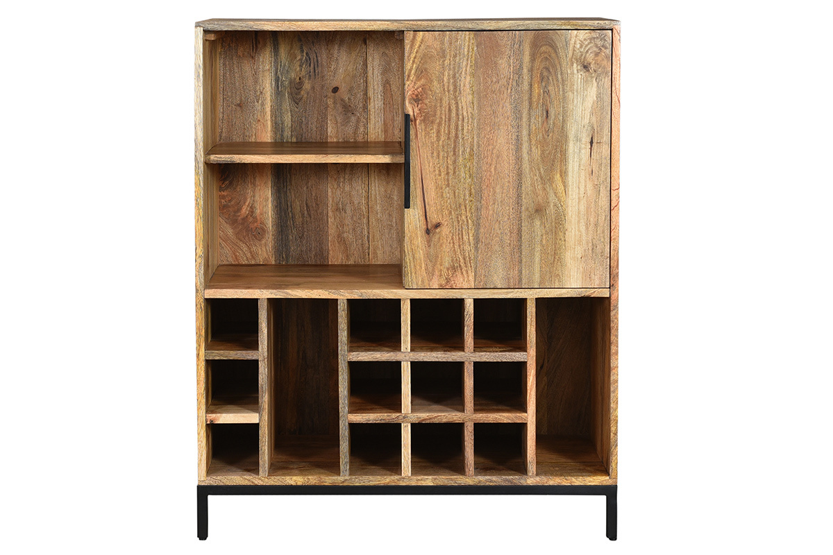 Meuble range-bouteilles en bois manguier massif L80 cm HIPPOLYTE