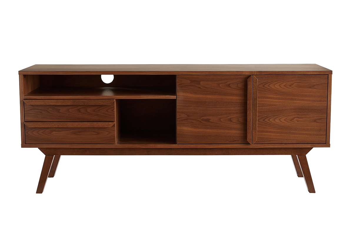 Meuble TV - Buffet vintage bois fonc noyer L160 cm VOLVER