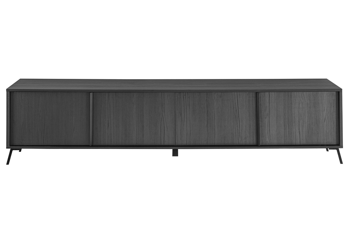 Meuble TV design finition bois noir mat L205 cm NEMA