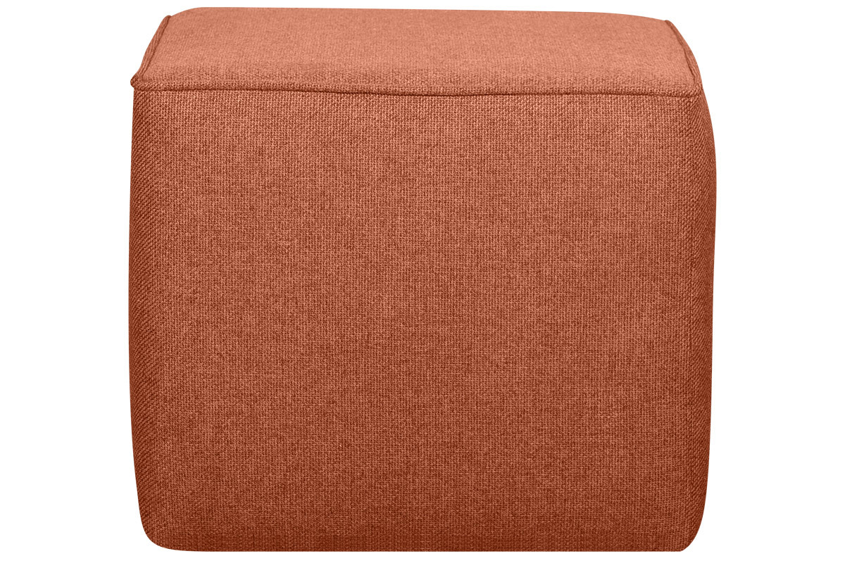 Pouf design carr en tissu brique PAVE