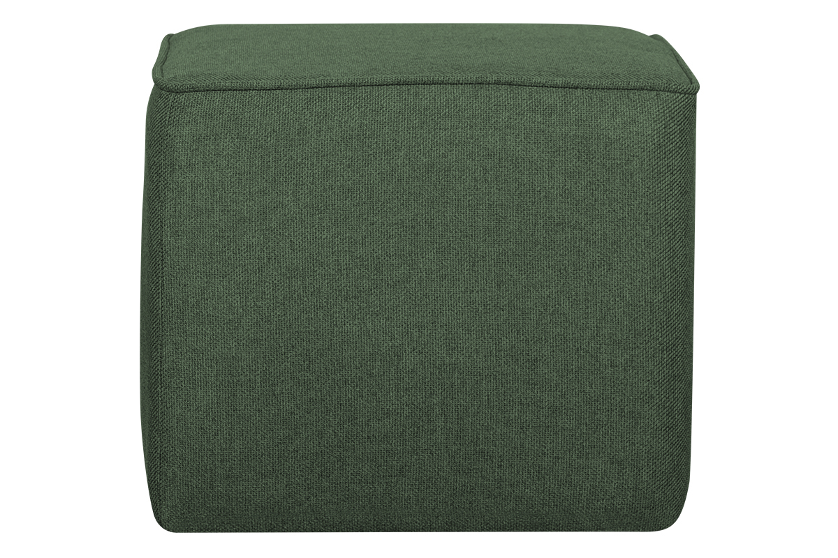 Pouf design carr en tissu kaki PAVE