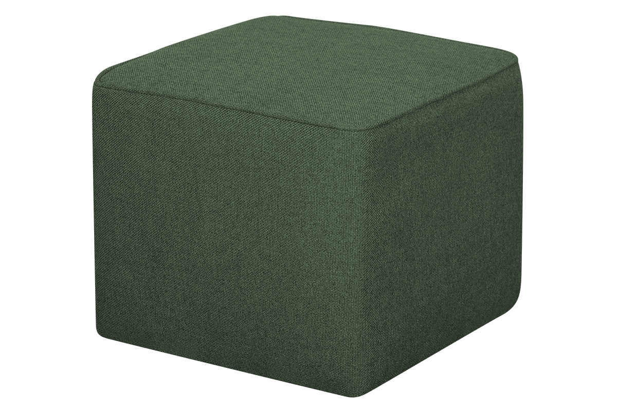 Pouf design carr en tissu kaki PAVE