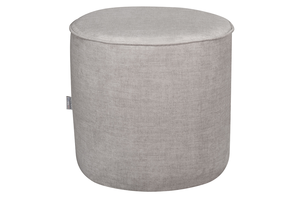 Pouf rond en tissu beige D40 cm COQ