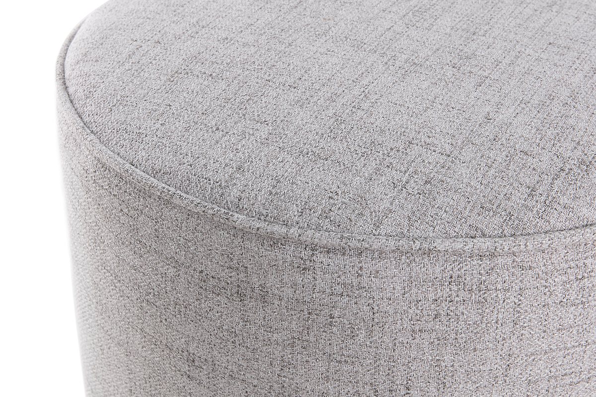 Pouf rond en tissu gris clair D40 cm COQ