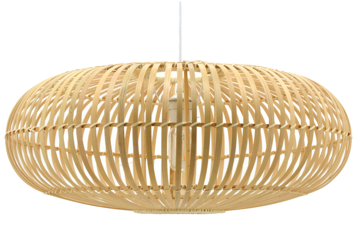 Suspension ajoure en bambou naturel D60 cm KANA