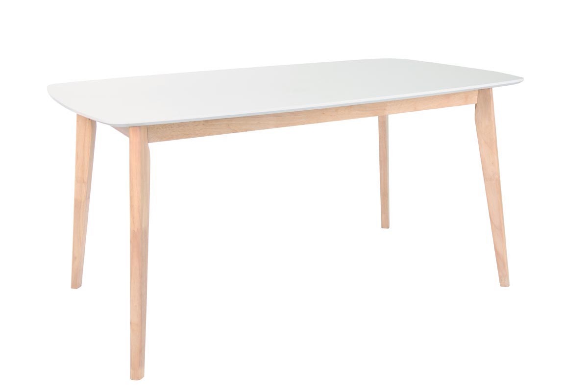 Table  manger design blanc et bois clair L120 cm LEENA