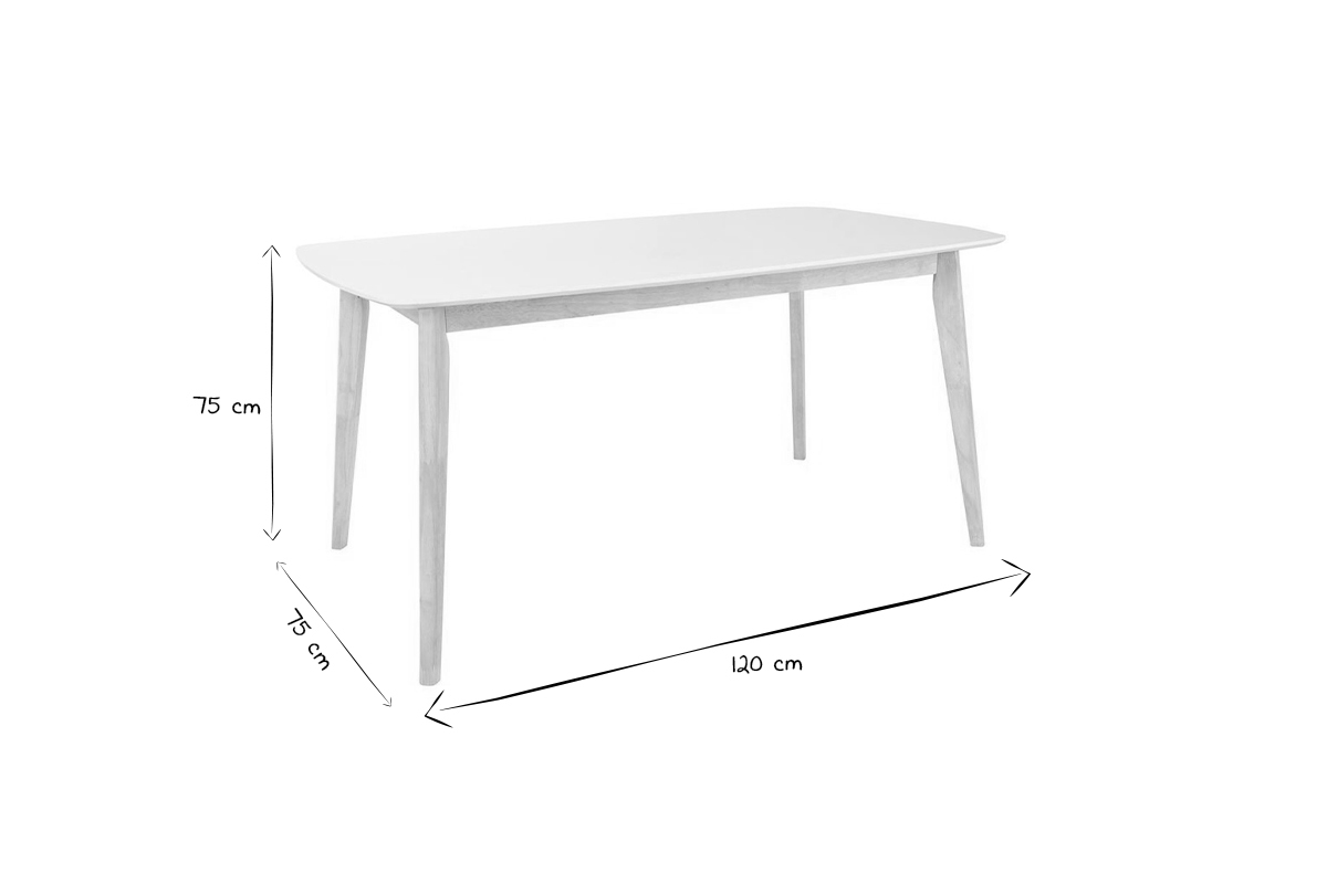 Table  manger design blanc et bois clair L120 cm LEENA