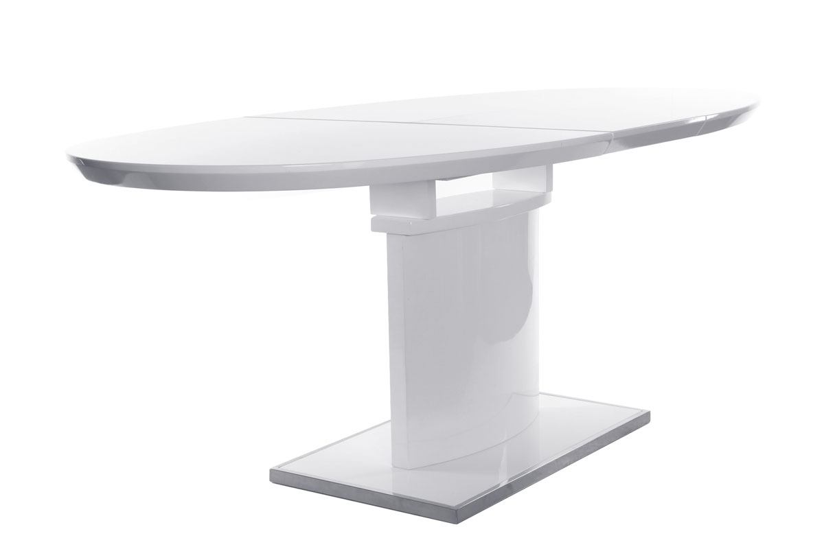 Table  manger design extensible blanche L160-200 cm CLEONES