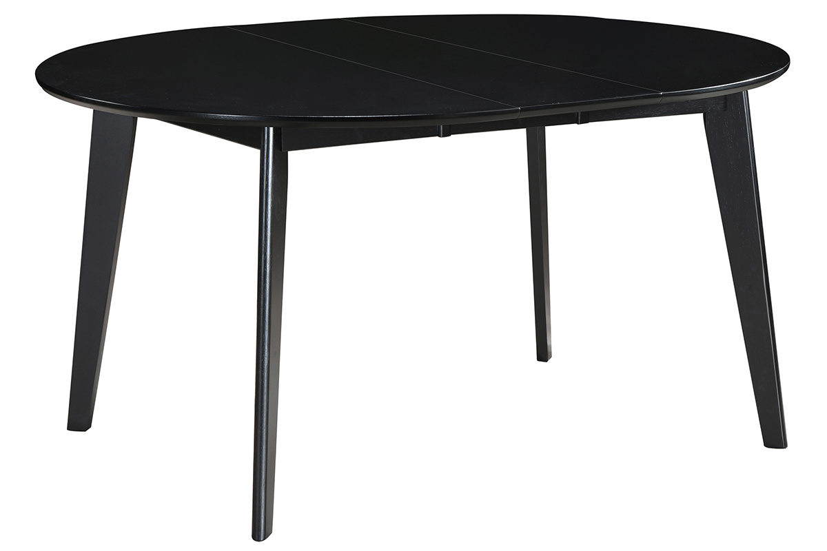 Table  manger design extensible ronde noire L120-150 cm LEENA