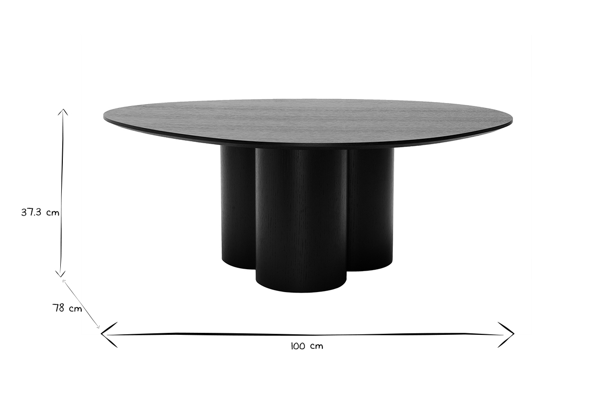 Table basse design bois noir L100 cm HOLLEN