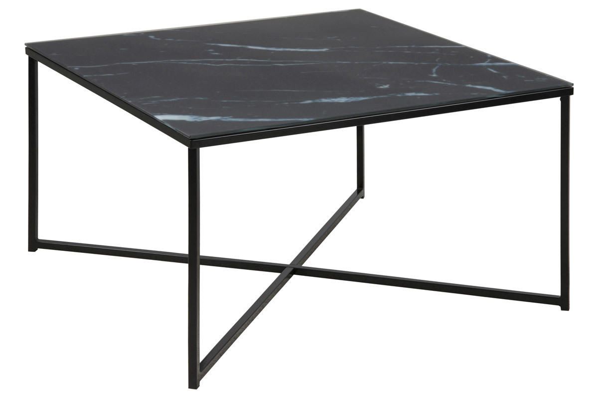 Table basse effet marbre noir bleut ALCINO