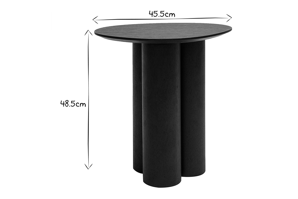 Table d'appoint design bois noir L44 cm HOLLEN