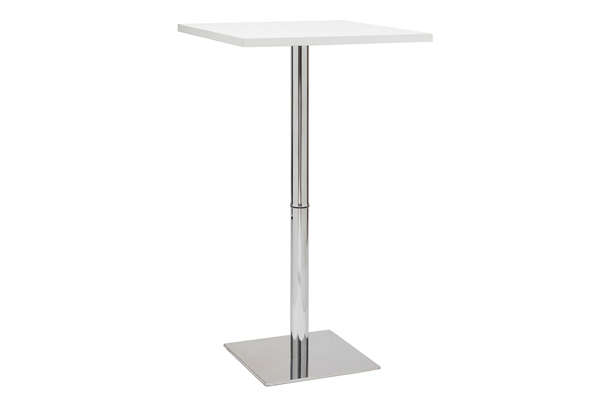 Table de bar design carre blanche L60 cm JACK