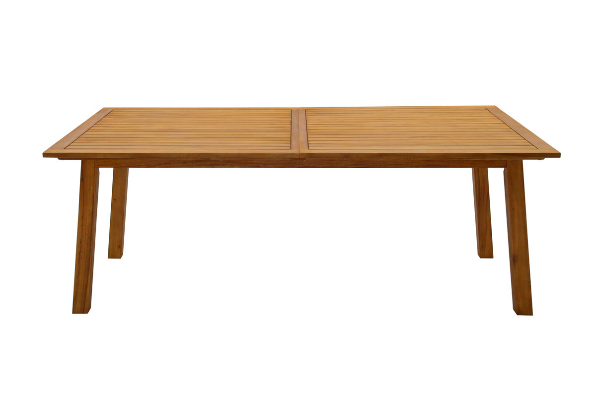 Table de jardin extensible rallonges intgres en bois massif L210-300 cm MAYEL