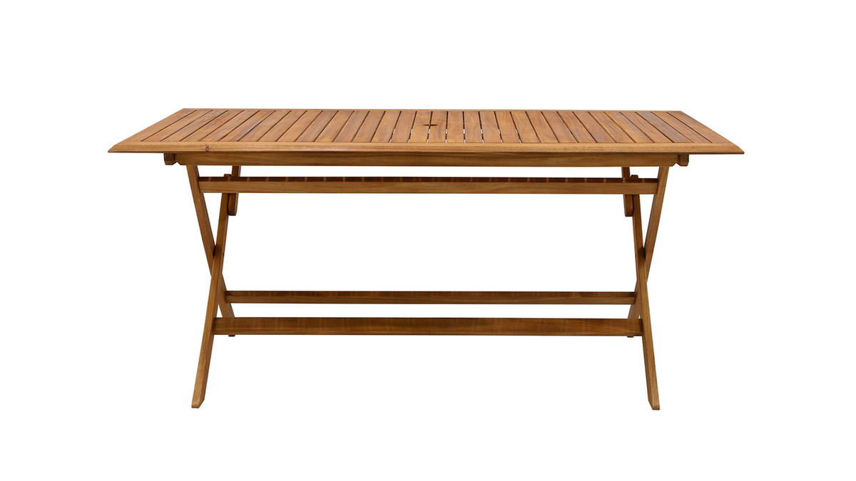 Table de jardin pliante rectangulaire en bois massif L170 cm SANTIAGO