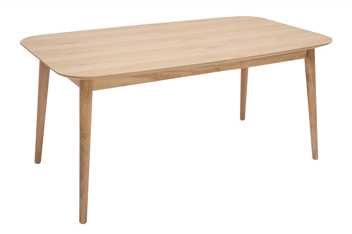 Table extensible rallonges intgres rectangulaire en bois clair chne L160-210 cm ANK