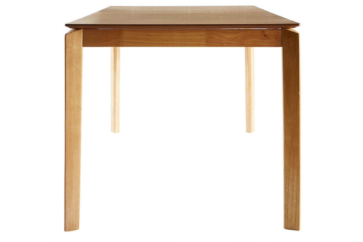 Table extensible rallonges intgres rectangulaire en bois clair frne L160-210 cm BONAVISTA