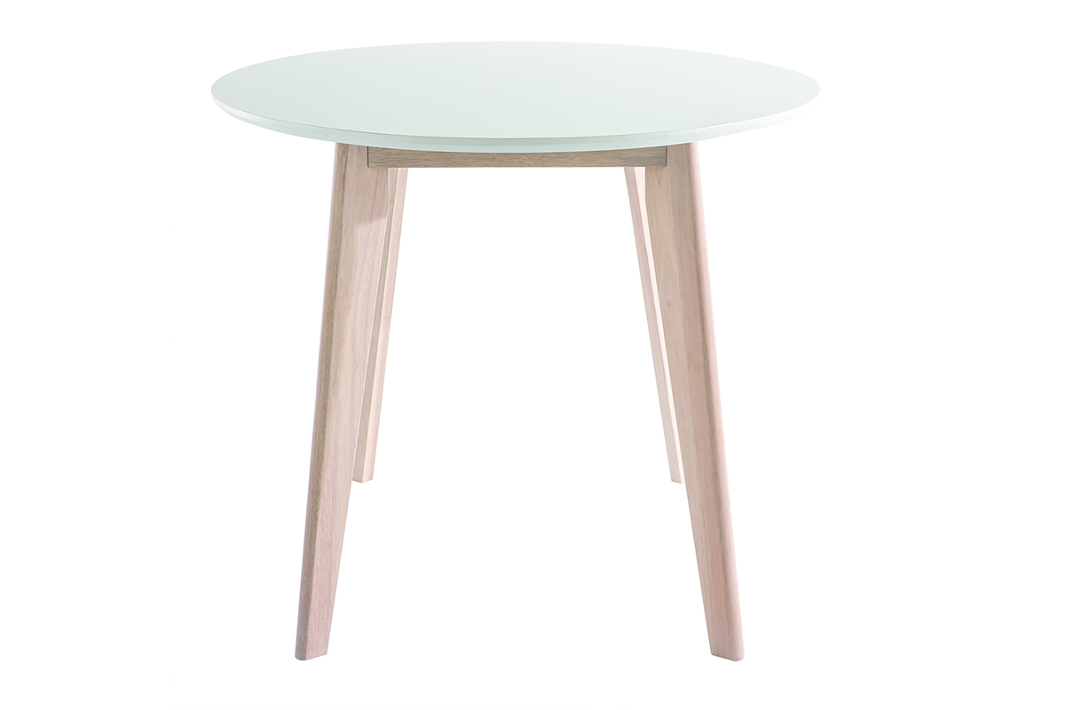 Table scandinave ovale blanche et bois clair L150 cm LEENA