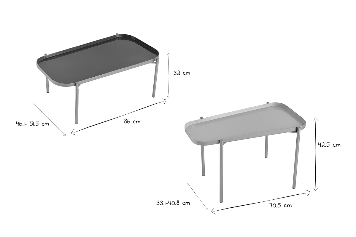 Tables basses gigognes design laques vert et dor (lot de 2) ZURIA