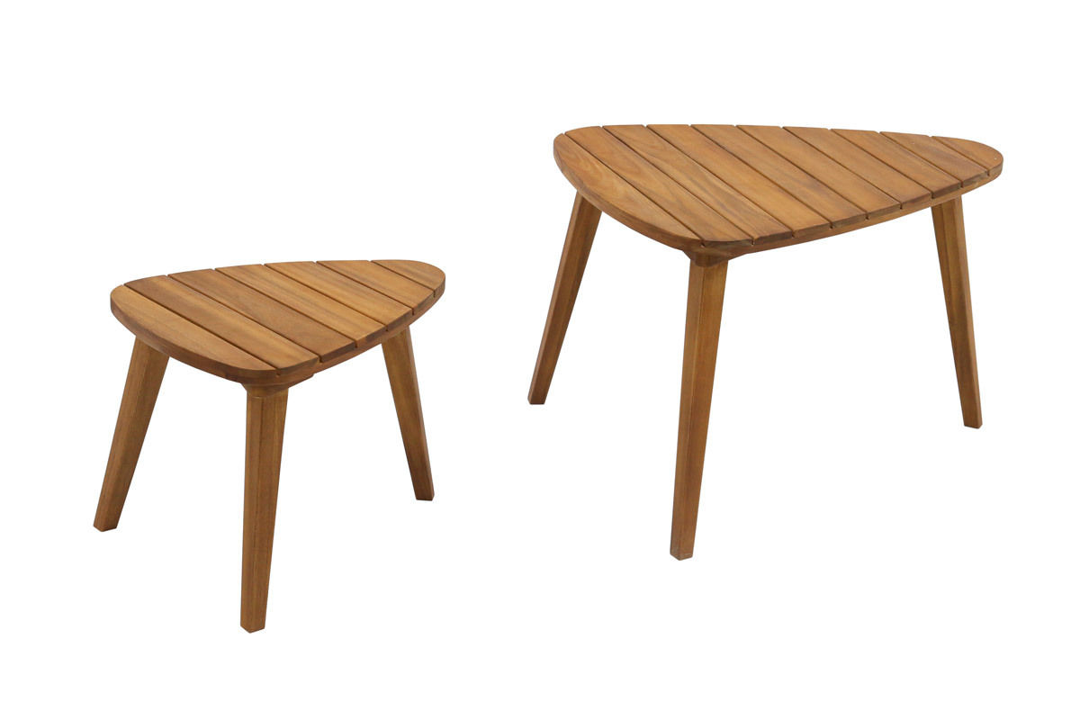 Tables basses gigognes en bois massif (lot de 2) ELQUI