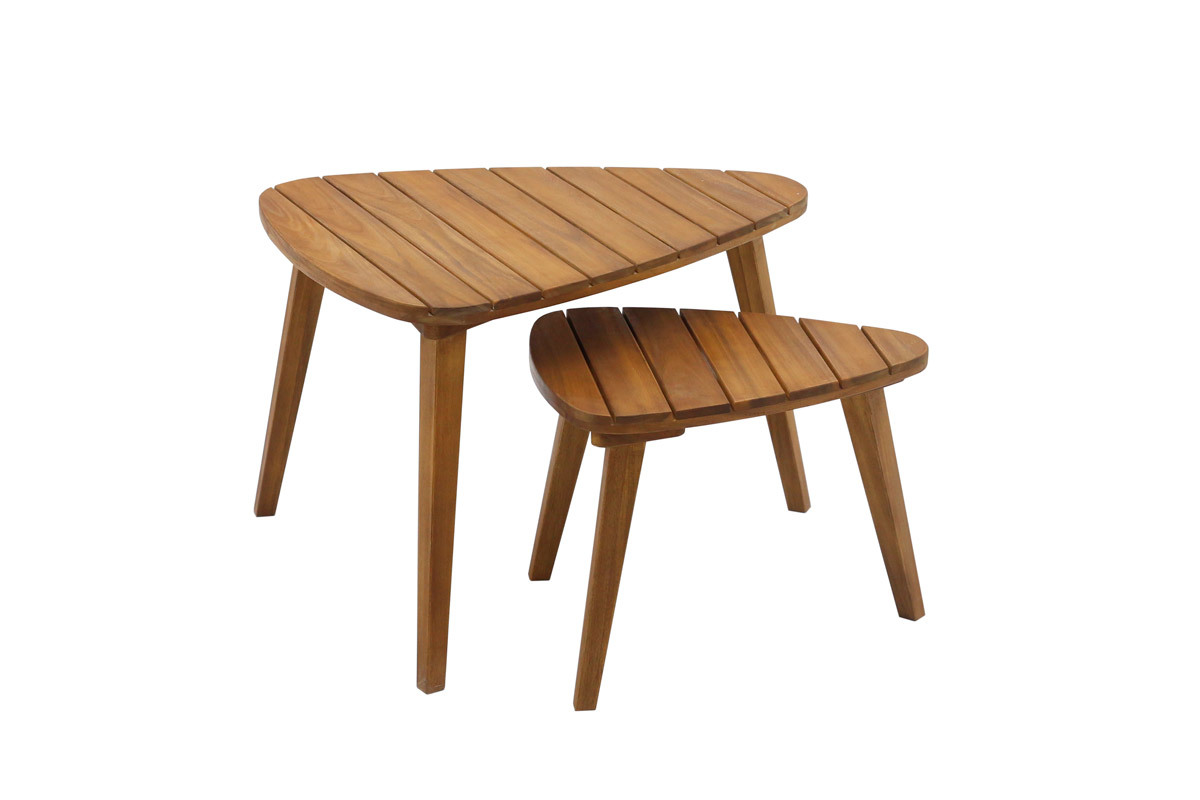 Tables basses gigognes en bois massif (lot de 2) ELQUI