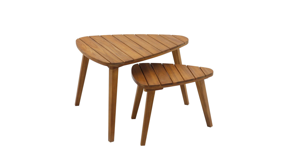 Tables basses gigognes en bois massif (lot de 2) ELQUI