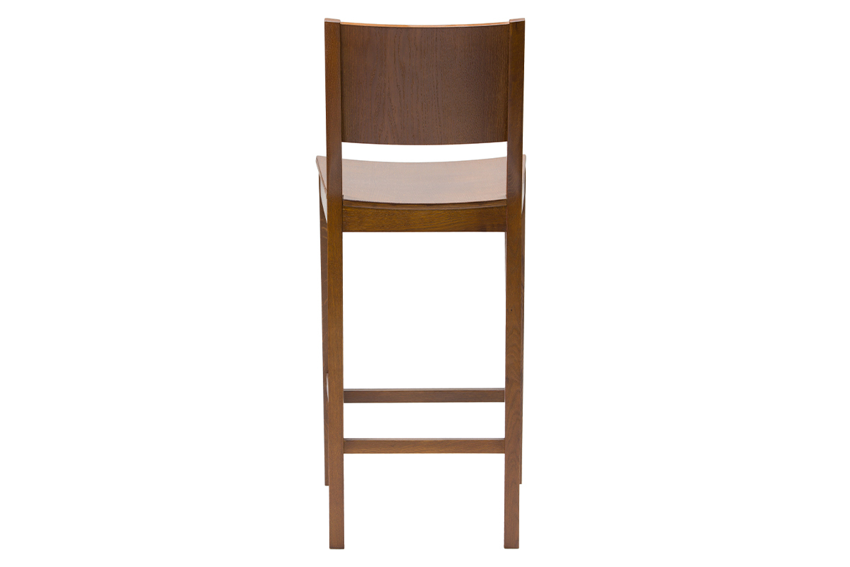 Tabouret de bar bois fonc noyer H65 cm MELVIL