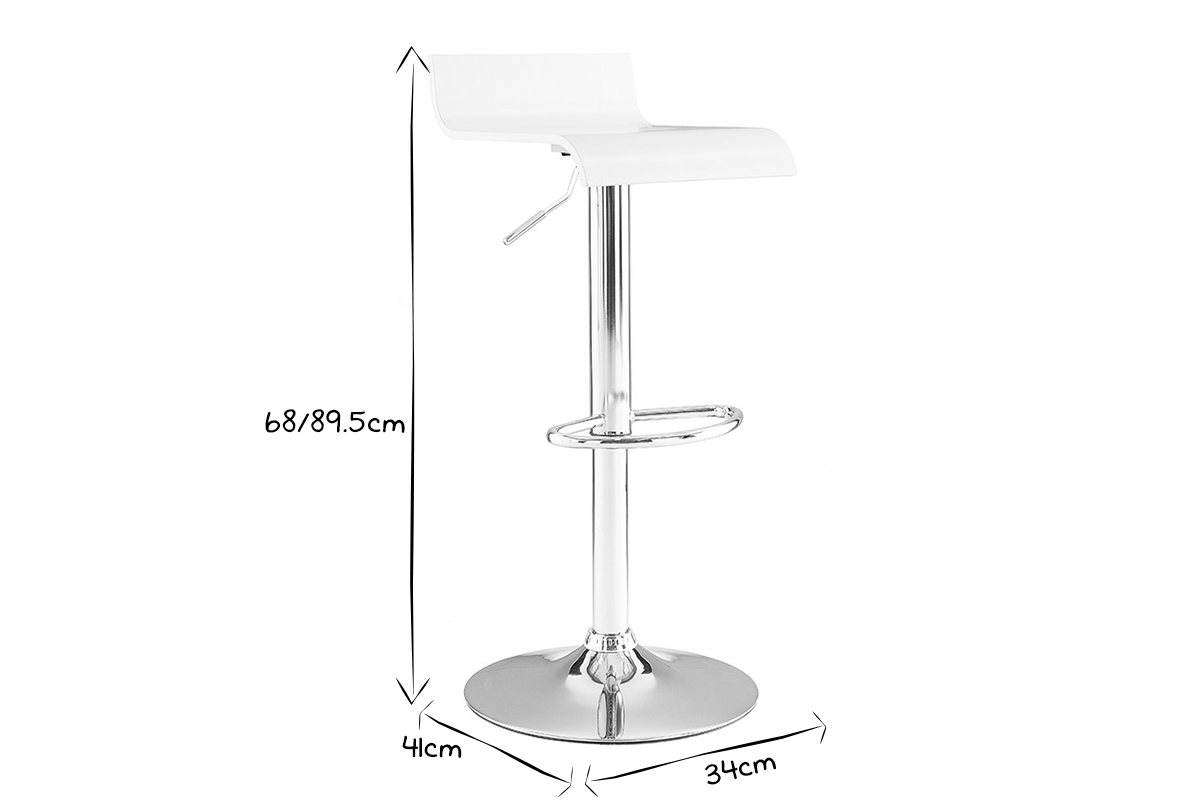 Tabouret de bar design blanc SURF V2