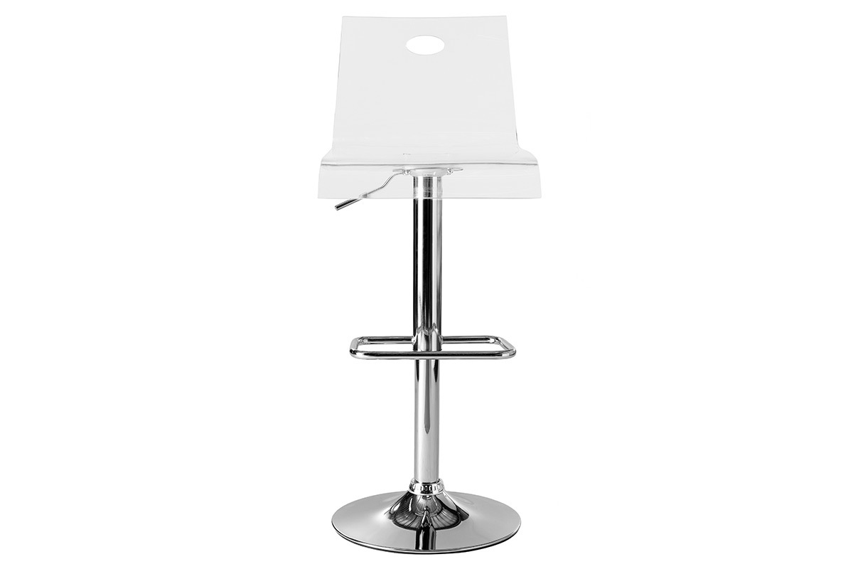 Tabouret de bar design en plexiglas transparent (lot de 2) SATURNE