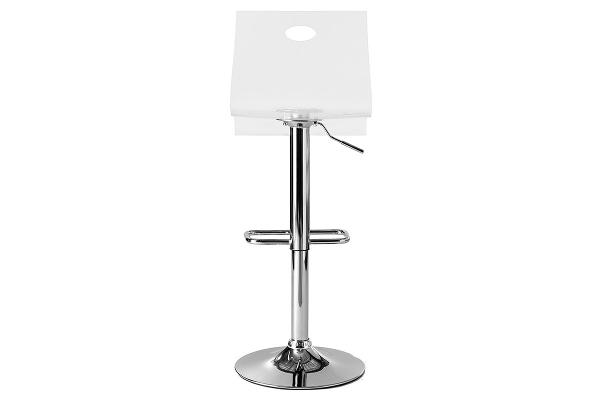 Tabouret de bar design en plexiglas transparent (lot de 2) SATURNE