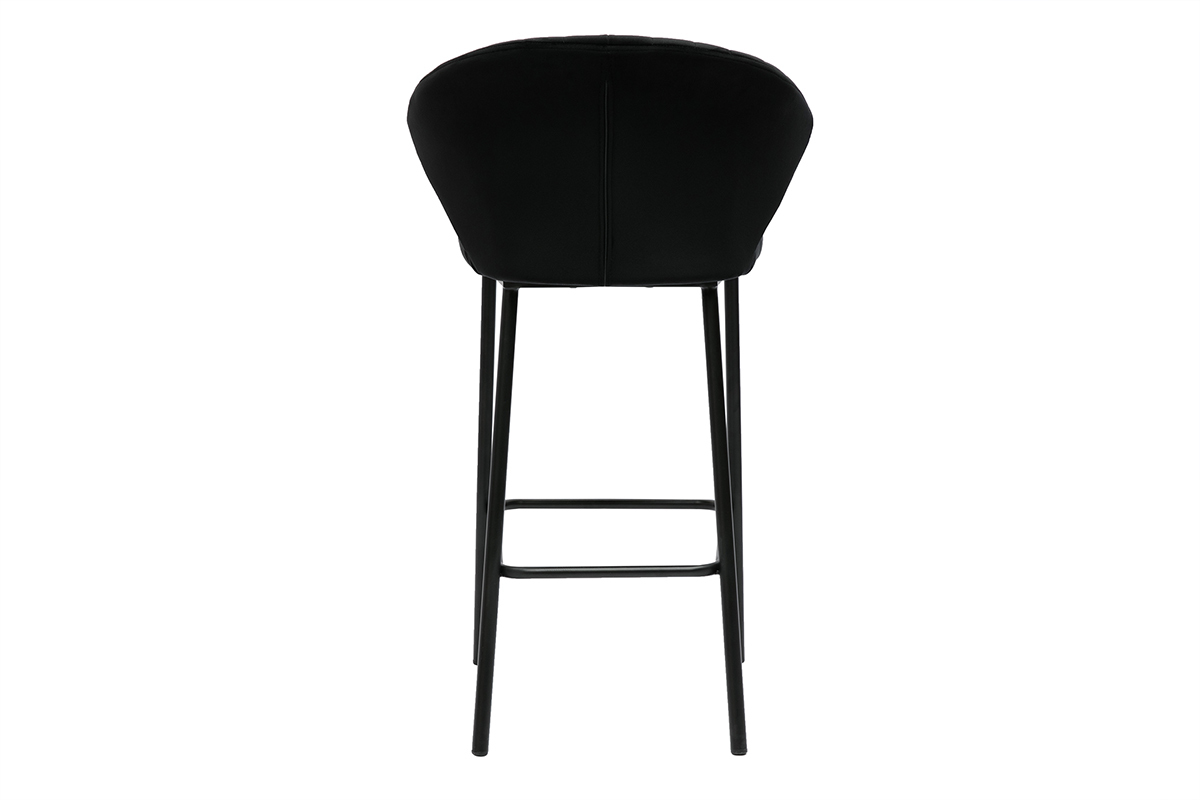 Tabouret de bar design en velours noir H68 cm DALLY